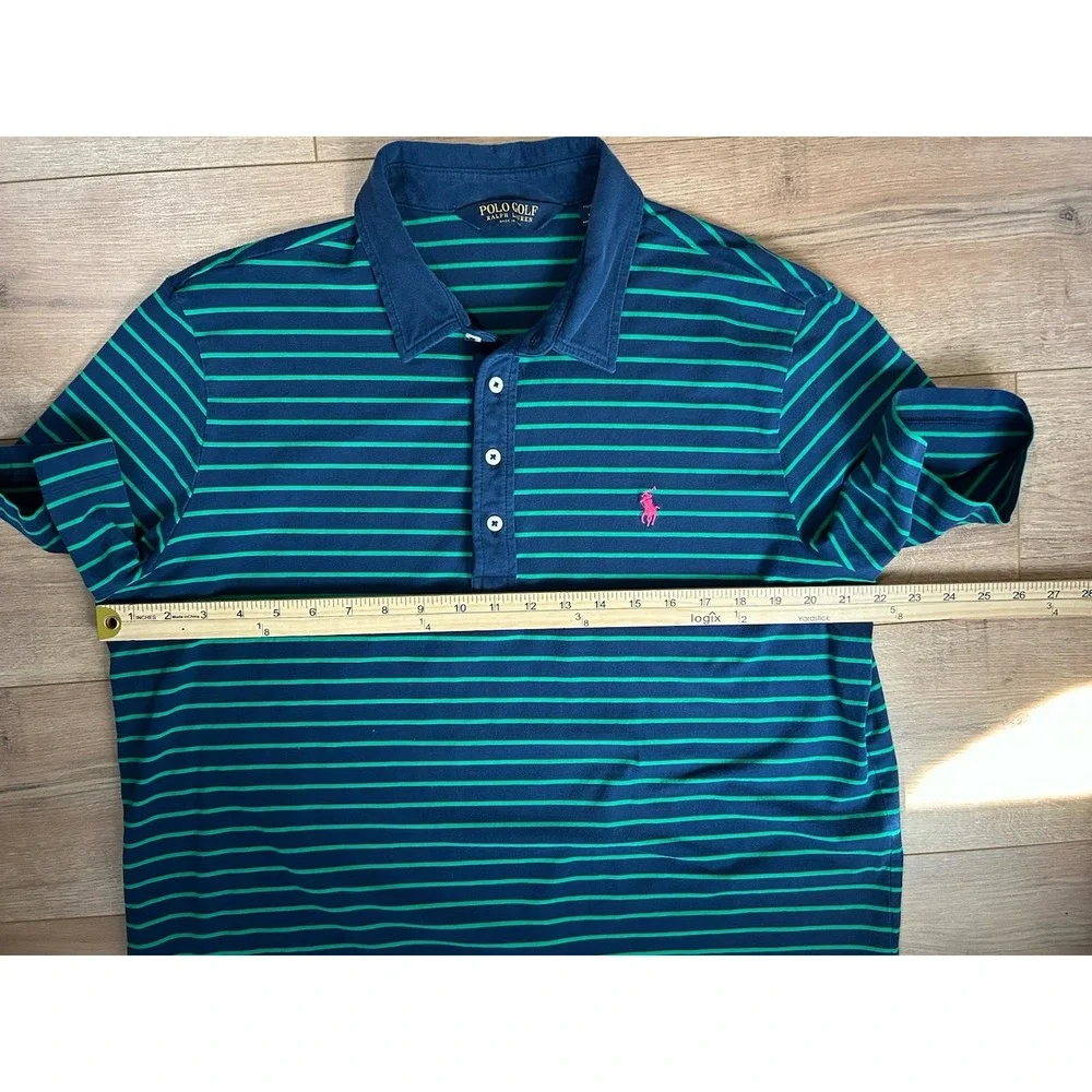 Polo Golf Ralph Lauren Shirt Green Blue‎ Pink Pony X-Large EUC